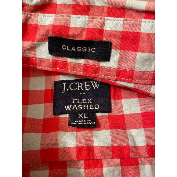 J Crew Mens Size XL Classic Flex Washed Button Down Plaid Dress Shirt Casual - Picture 3 of 6